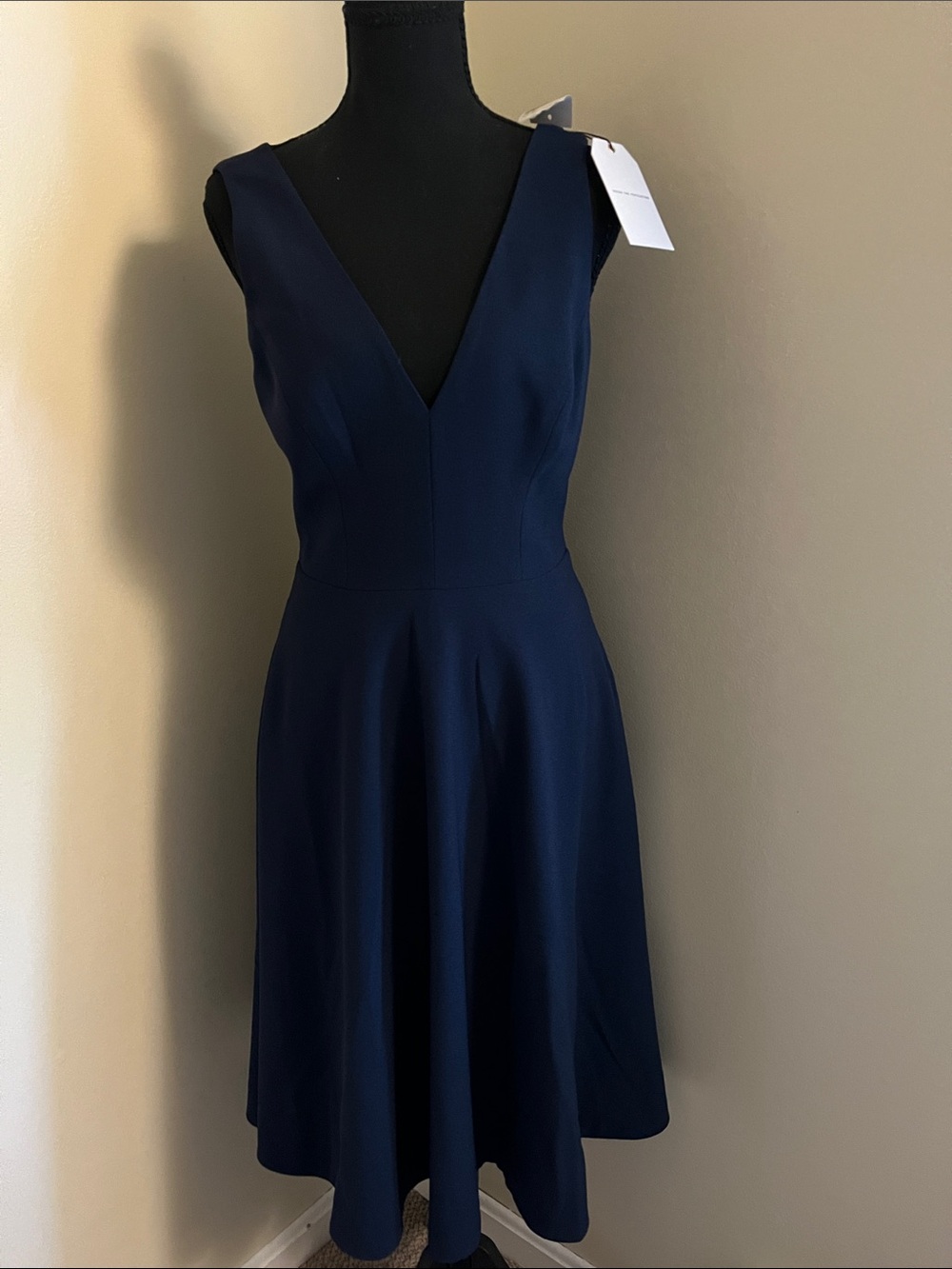 👗 NWT Dress the Population Catalina Fit & Flare Midi Dress Navy Blue Small